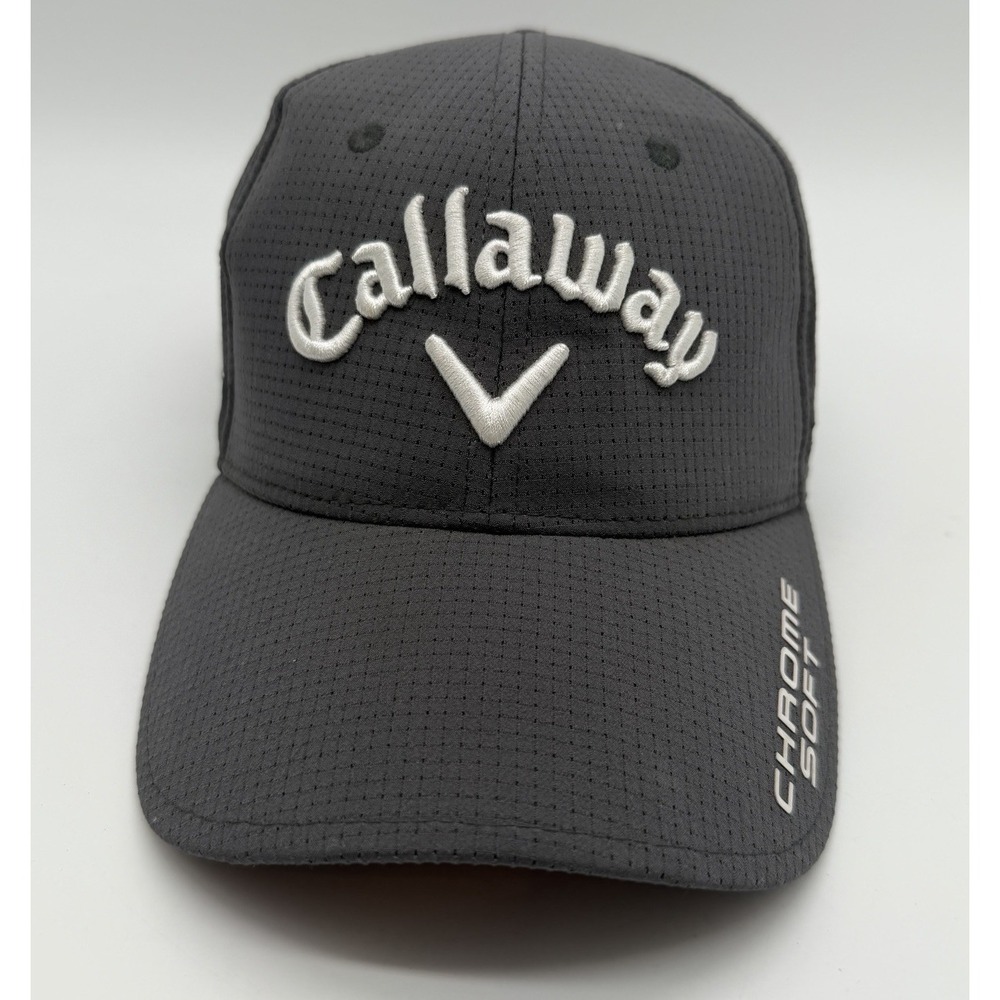 Callaway Chrome Tour 110 FlexFit Snapback Hat Black Golf Embroidered Logos OS